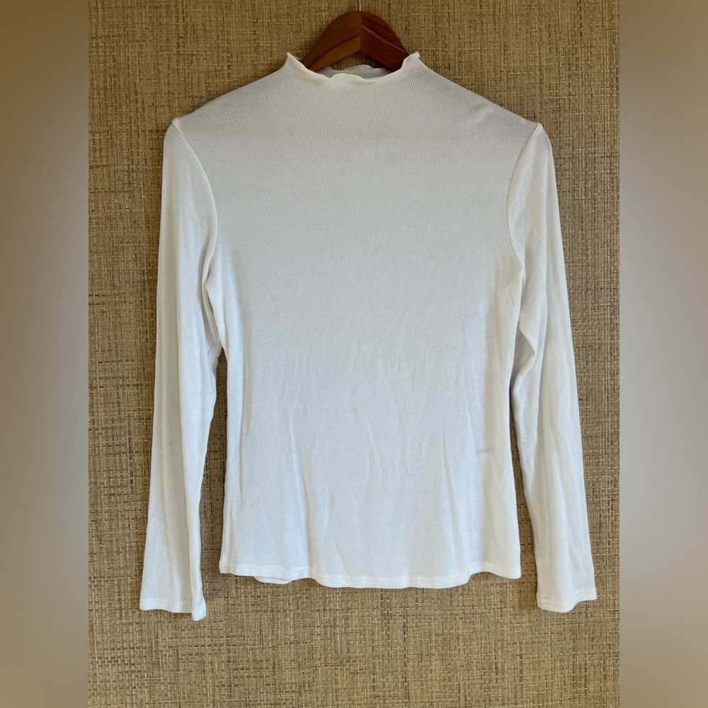 White mockneck top